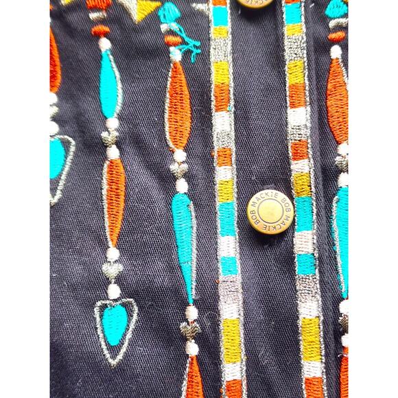 Jacket/Top-Bob Mackie Wearable Art-Black-3/4 Sleeves-Embroidery-Necklace Look-M - Picture 6 of 14